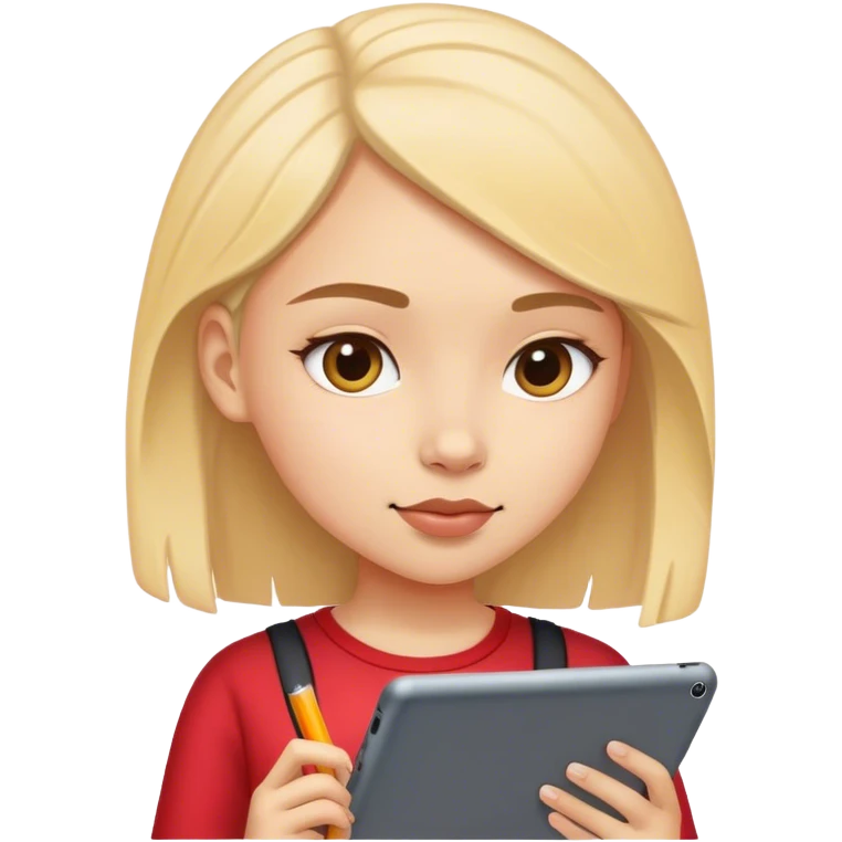girl draws on a tablet emoji