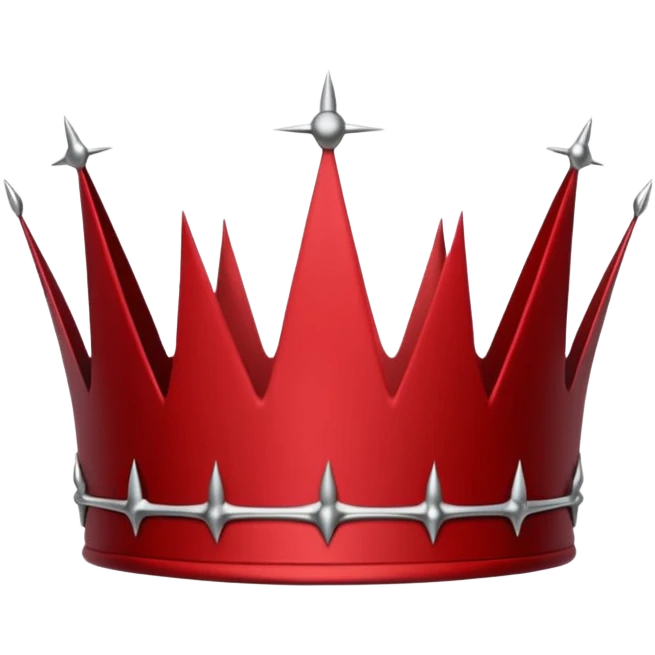 Minimal crown made of intertwined thorns, sharp but elegant, deep red line art, minimalist vector, transparent background, clean flat design, symmetrical, thin line weight, gothic royal aesthetic, discord emoji size emoji