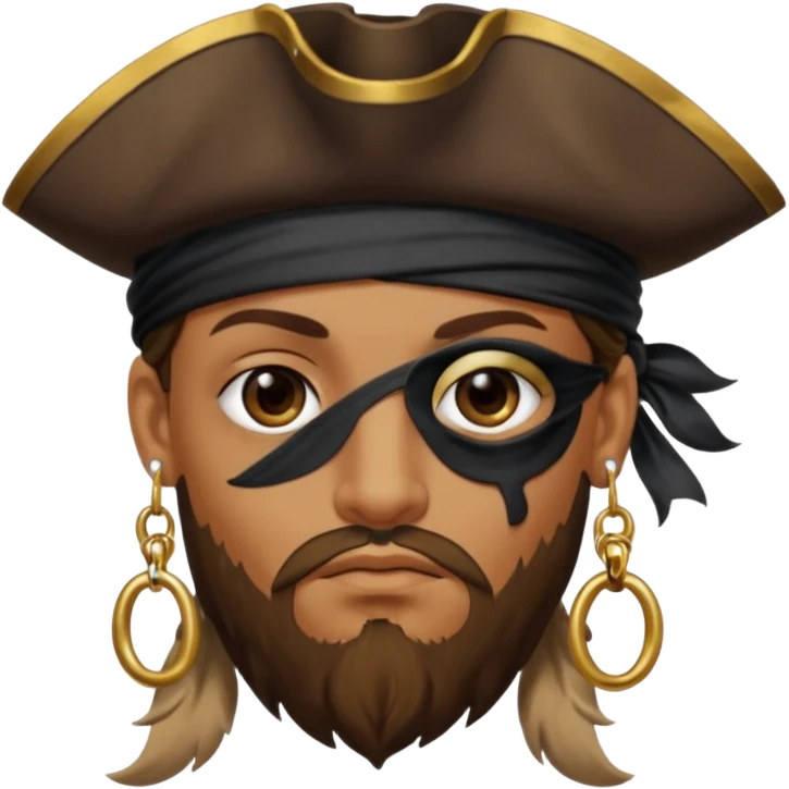 Eye patch pirate with earring, one eye covered
 emoji
