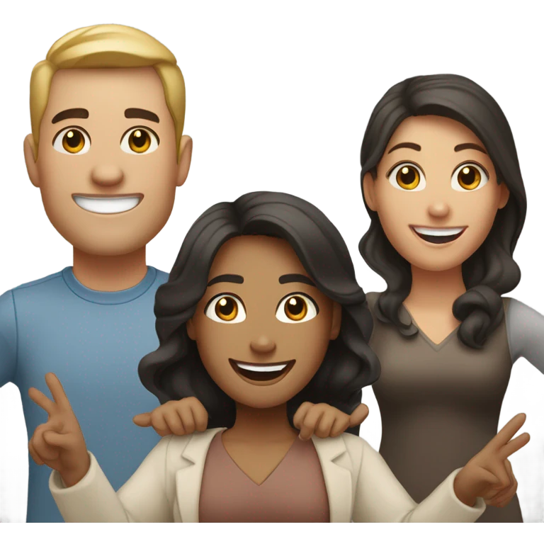 👩🏻👩🏻🙋🏻‍♂️ emoji