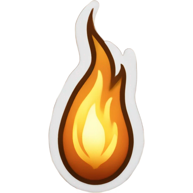 White and brown flame emoji