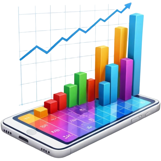 business chart with rising statistics emoji