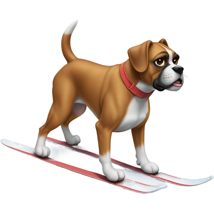 boxer dog skiing emoji