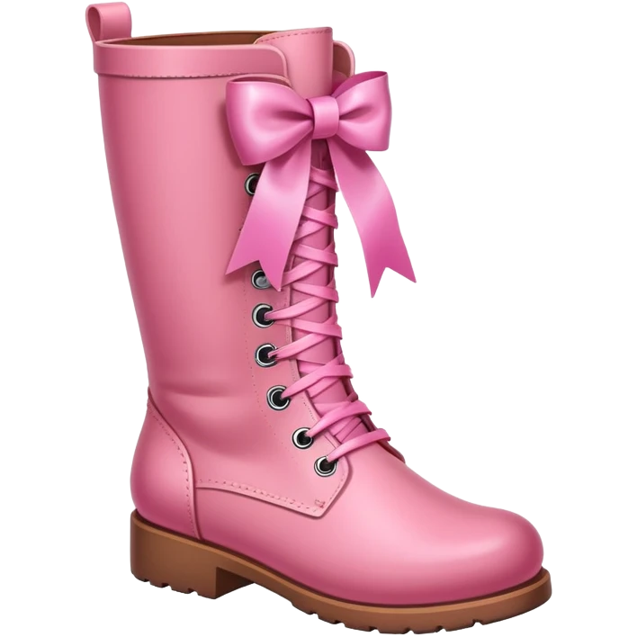 Pink boots with a pink ribbon  emoji