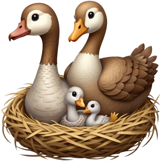 Goose with a dodo in a nest emoji
