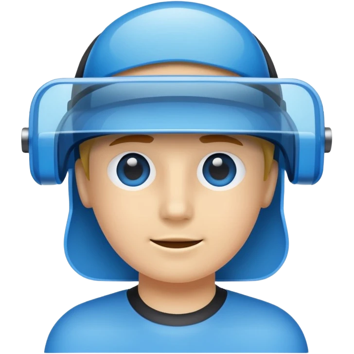 a blue rectangle labeled "visor" emoji