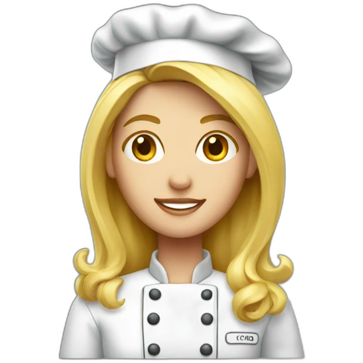 chef lady with long blond hair emoji
