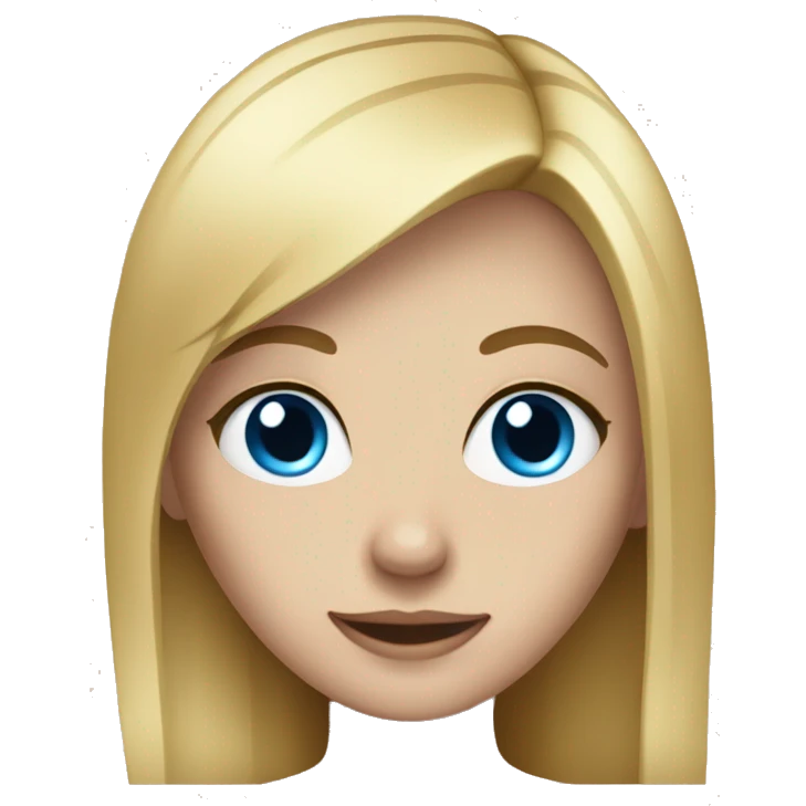 blonde girl with blue eyes and straight hair emoji