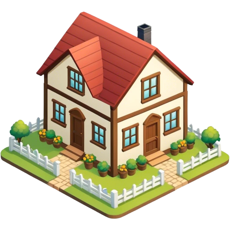 Isometric farmhouse cozy emoji