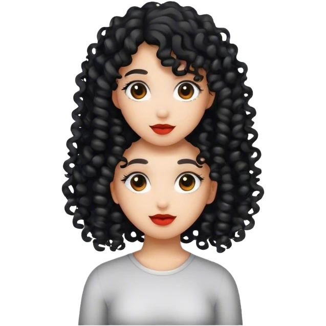 Girl ugc black curly  emoji