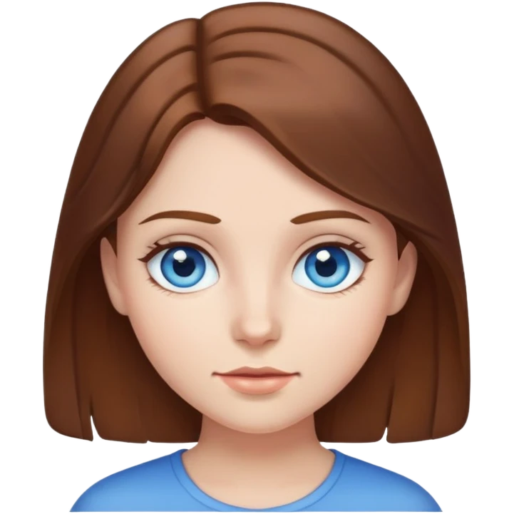 girl with brown hair and blue eyes emoji