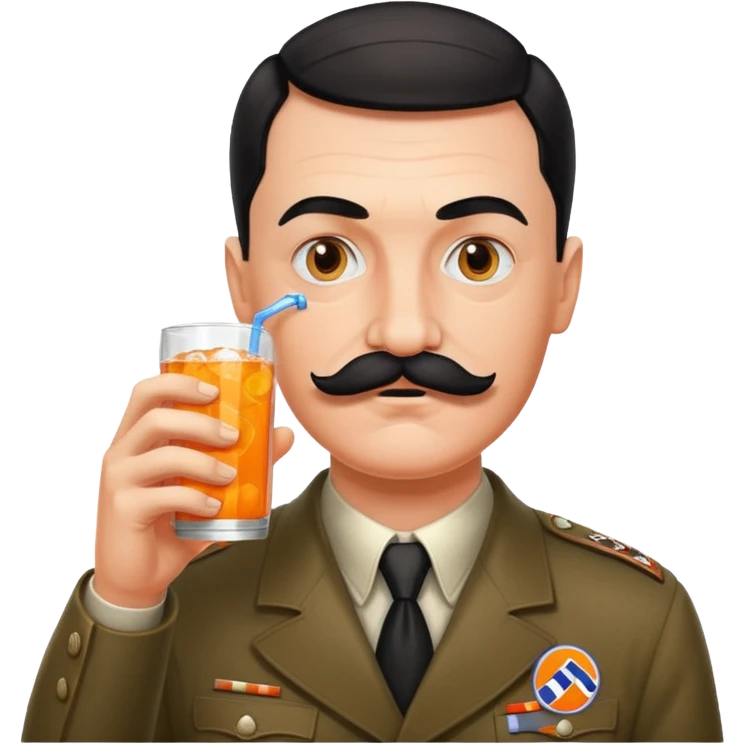 Hilter mustache drinking Fanta emoji