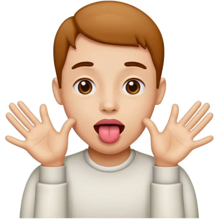 tongue out with both hands to the side emoji