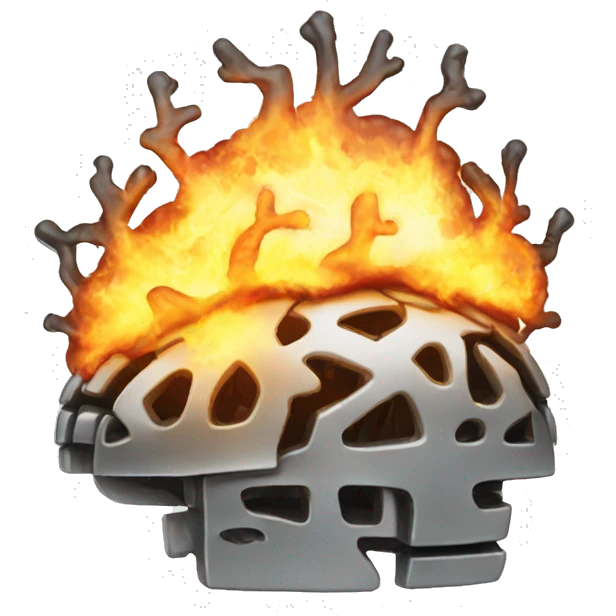 clockwork brain on fire emoji