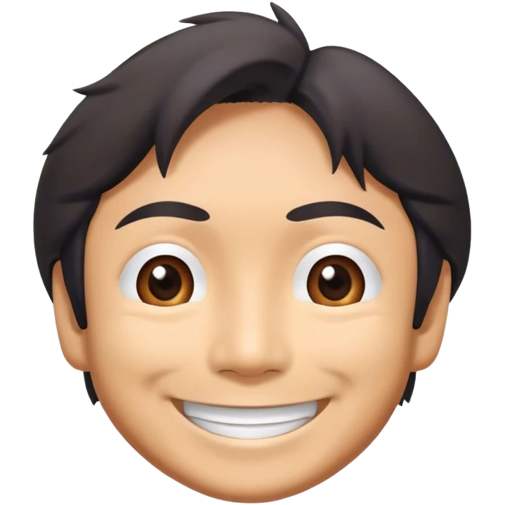 ​Cinematic Realistic Portrait of a Smiling Shigeru Miyamoto, depicted with warm, approachable features, showing a giant smile with expressive eyes, set against a subtle backdrop, inviting lighting that captures his innovative spirit emoji