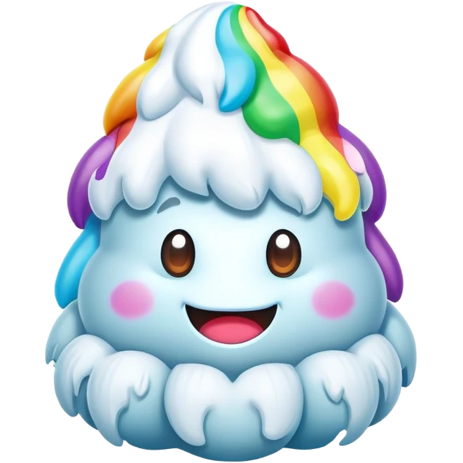 rainbow inflatable bouncy yeti poop head emoji