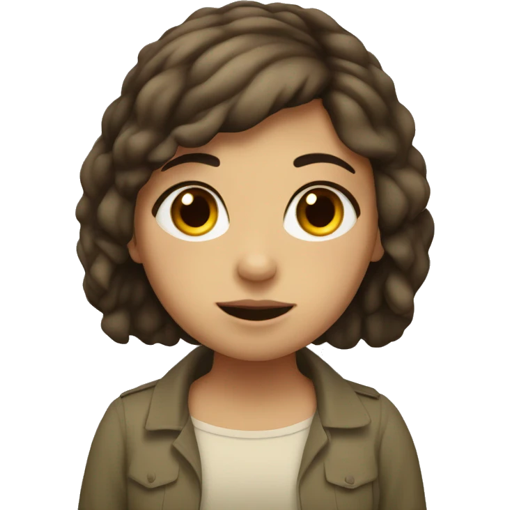 Israeli  wight girl with short brown hair proud for her country  emoji