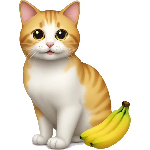 Cat vit a Banana  emoji