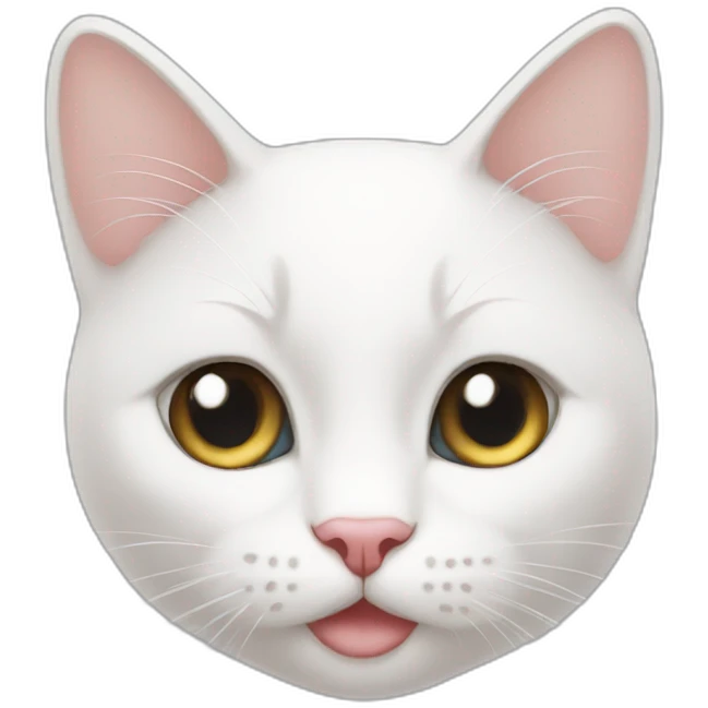 Sweet white cat emoji