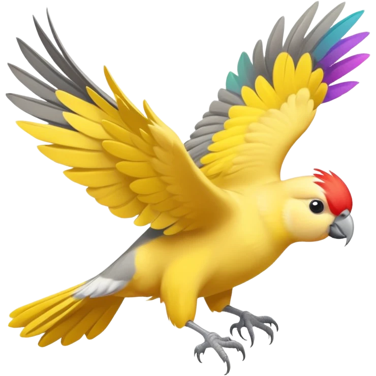 cockatiel flying happy emoji