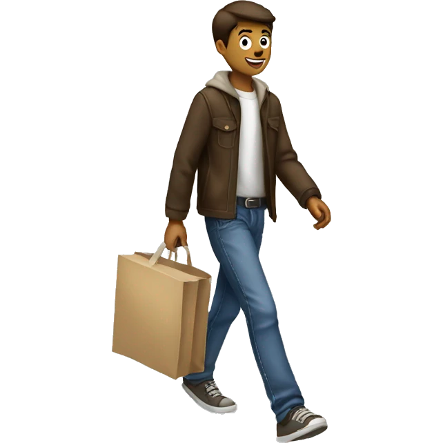 Young man walking on planer earth emoji