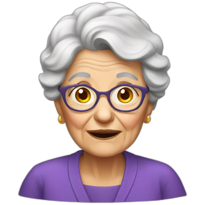 crazy old lady emoji