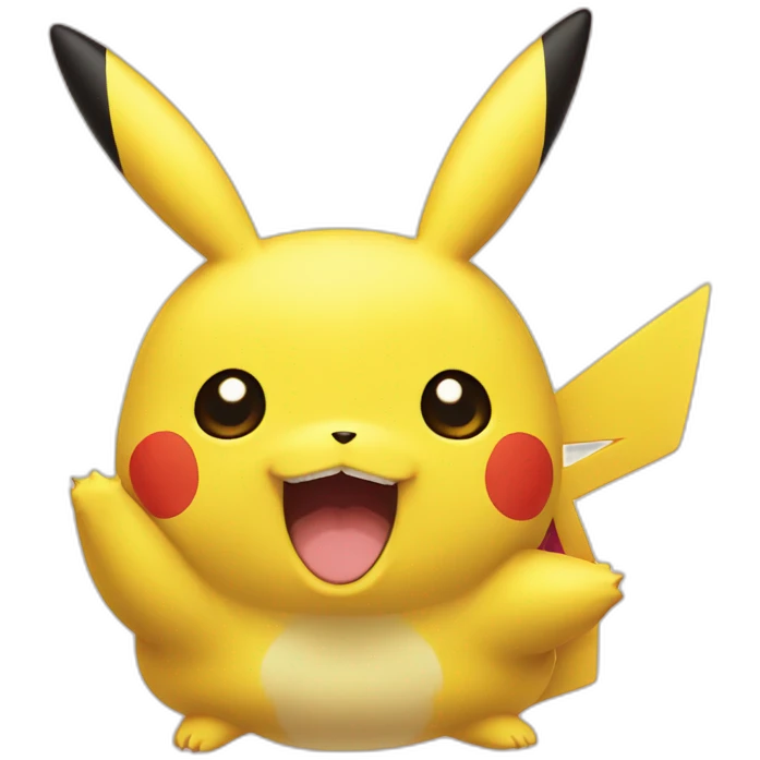 Pikachu big face hello emoji