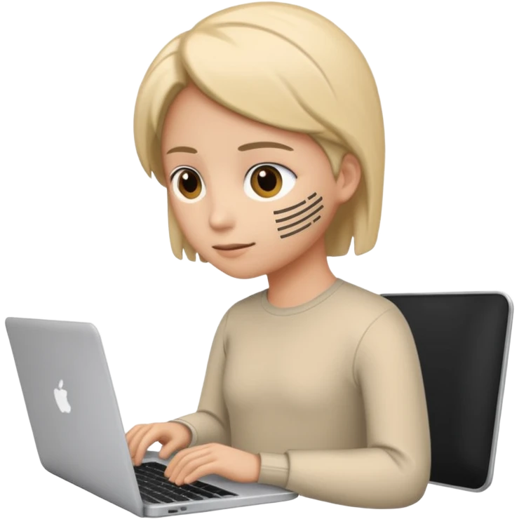 laptop com codigo de programação a aparecer no ecra emoji