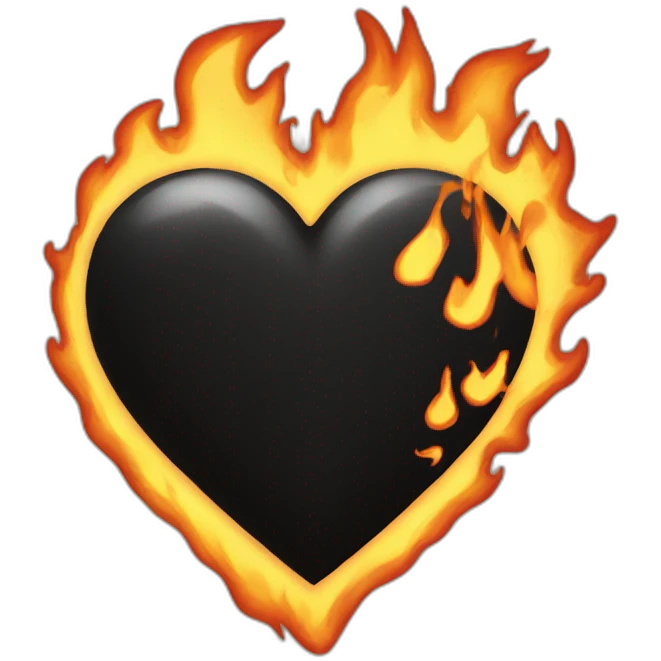 Black heart with fire emoji