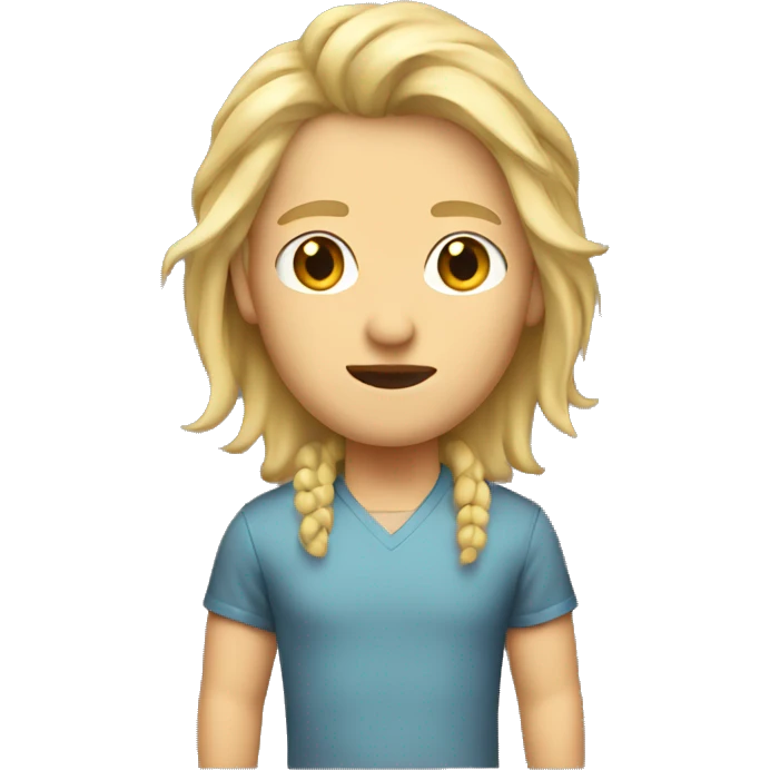 Blonde short mullet, no moustache emoji