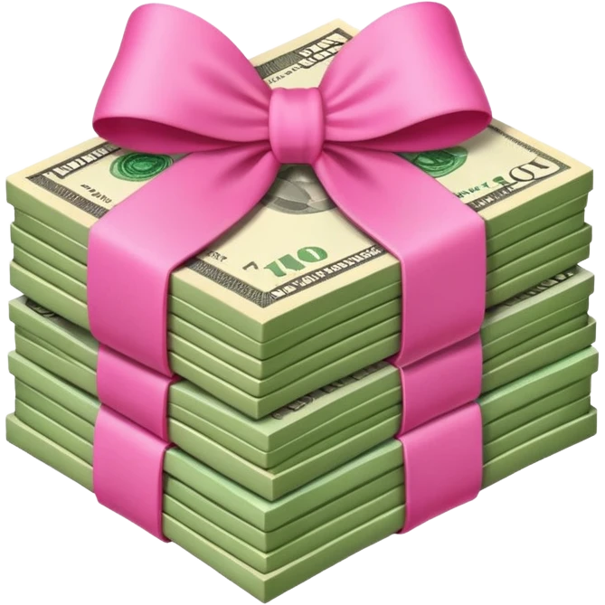 Money with pink bow emoji
