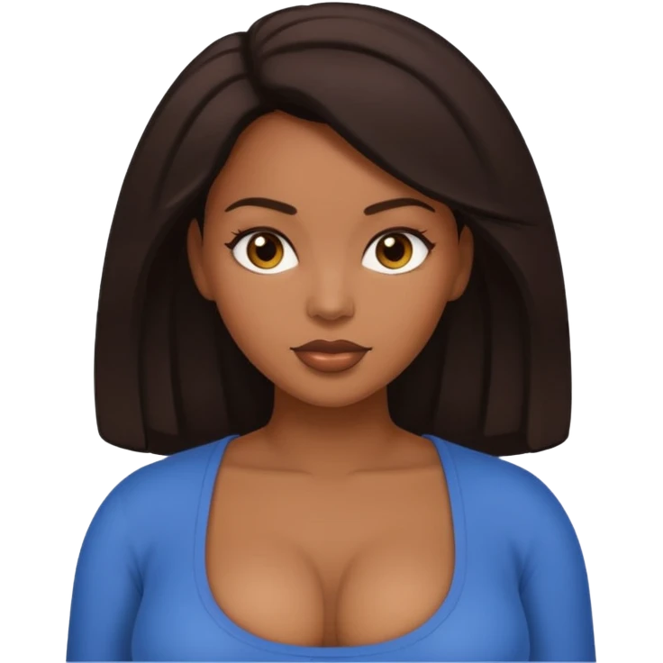 Light skinned black woman with big titties and dark brow hair emoji