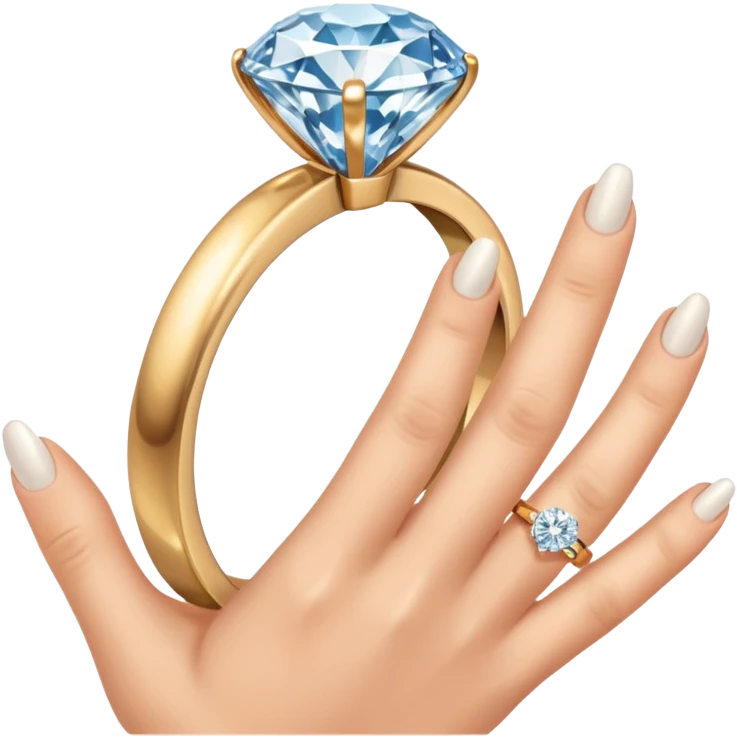 a hand holding a diamond engagement ring  emoji