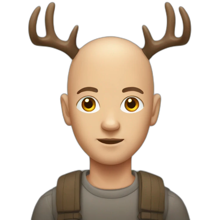 shaved head deer man emoji