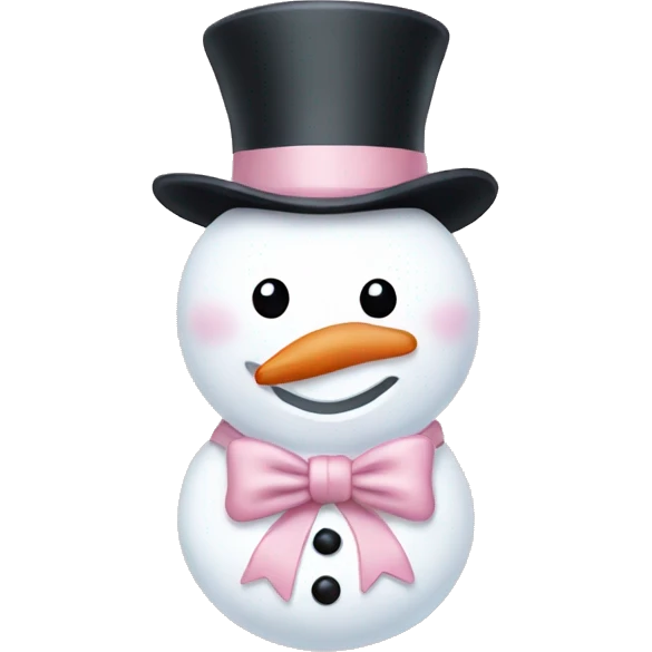 Snowman with a light pink bow emoji