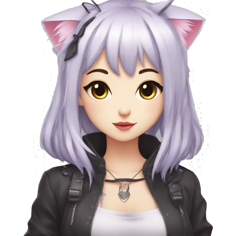 Edgy Kawaii Cute Cool Beautiful Elegant Pretty Anime Catgirl emoji