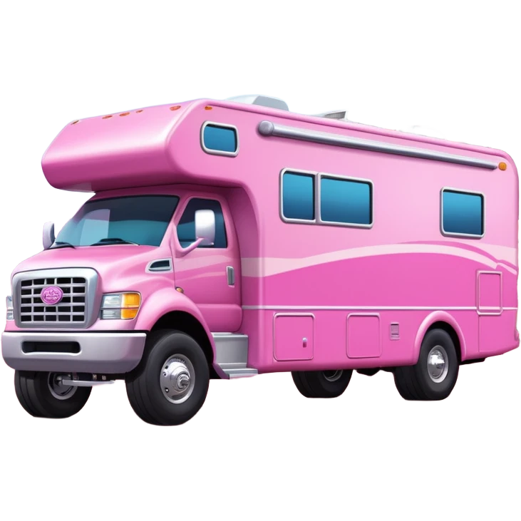 Aerodynamic Streamlined Barbie styled motor home rv off-roading rock-climbing 4x4 desert Winnebago party bus monster truck  emoji