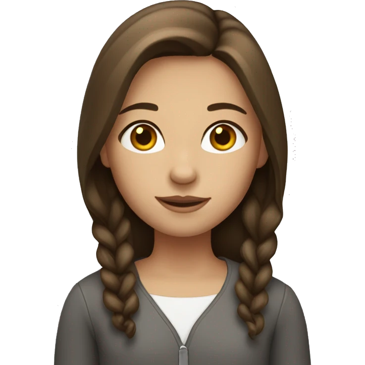Girl with mid-length brown hair emoji