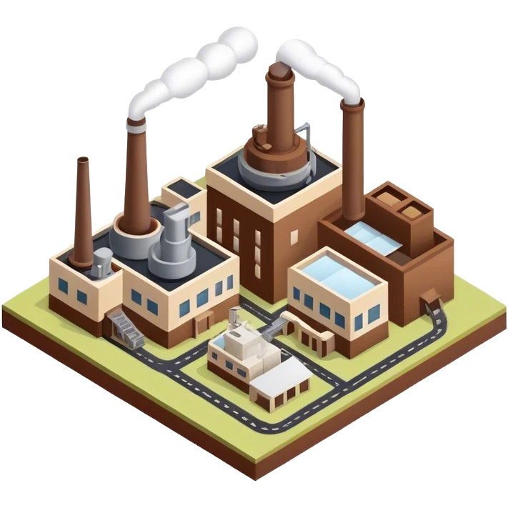 isometric paper factory brown square emoji