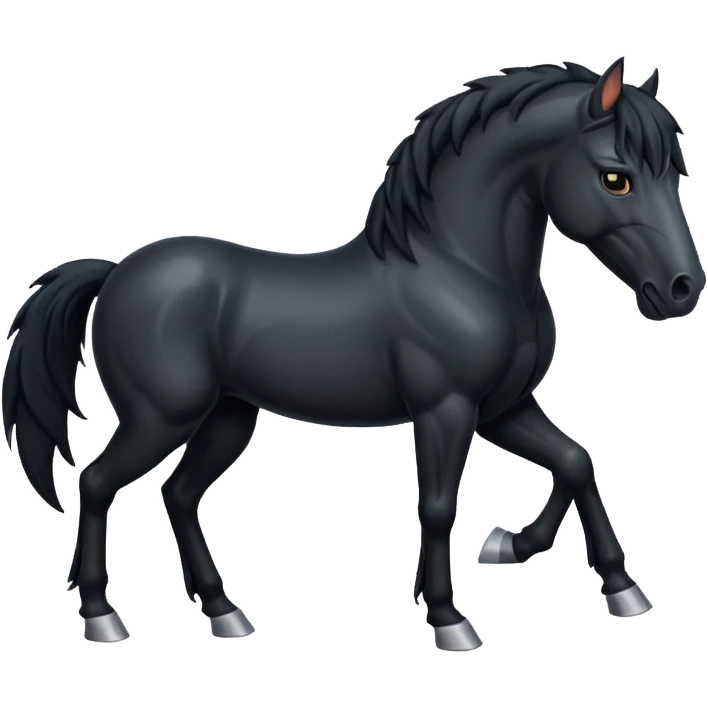Angry black horse emoji