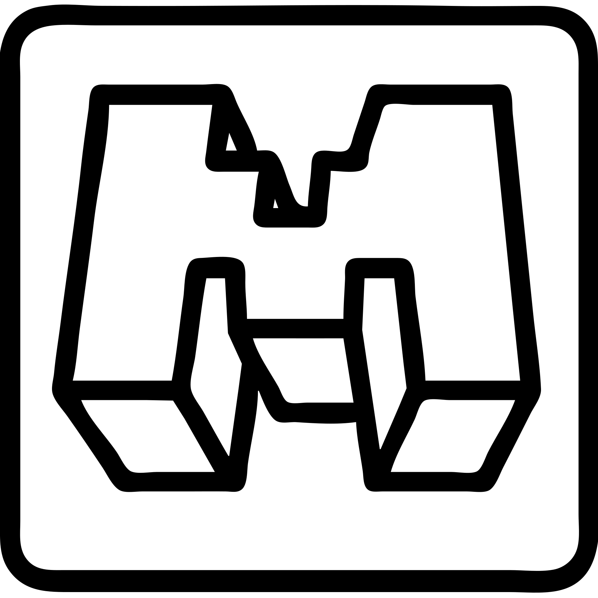 Minecraft logo inspired icon, outlined style, no fill emoji