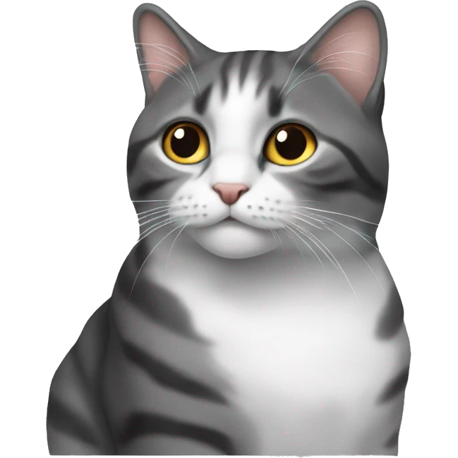 Katt som är grå och vit emoji