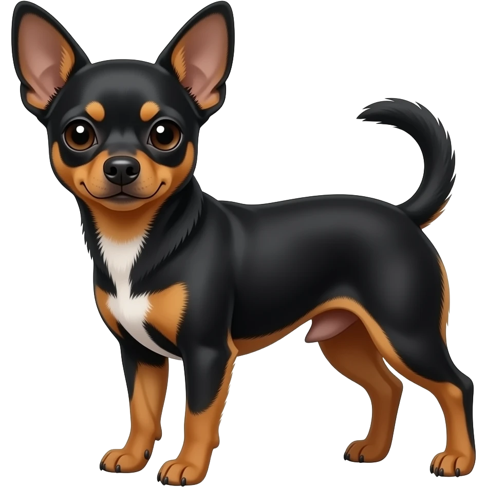 Jakru russce chihuahua Mélanger pinscher lady  noire marron et brun emoji