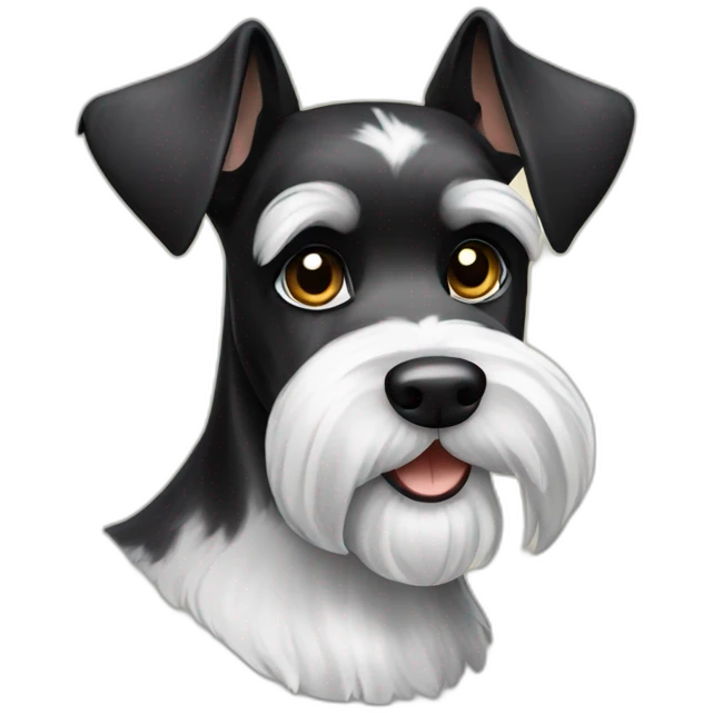 Black and white Miniature schnauzer  emoji