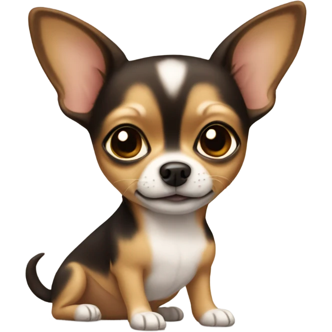 Chihuahua with girl brown hair emoji