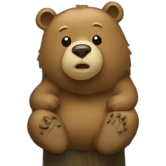 a bear shitting in the woods emoji