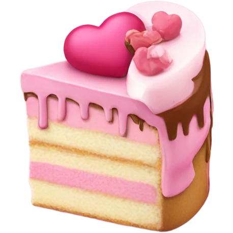 Heart with a little cake in sof pink coo emoji