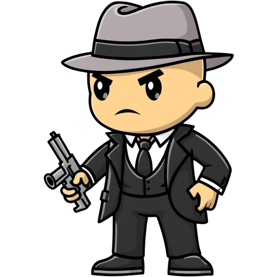 mafia gangster with tommy gun emoji