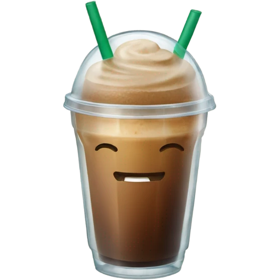 Starbuck ice coffee with ice cubes emoji