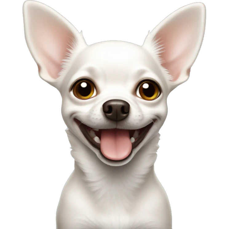 A happy white chihuahua  emoji